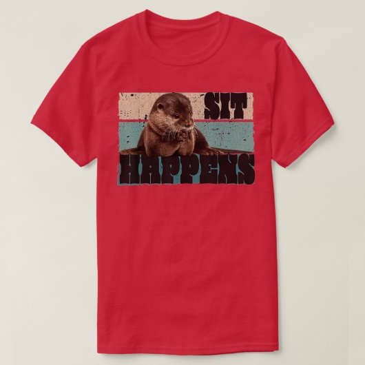 Cute zee otter retro otter otter motief - t-shirt (Design voorkant)