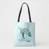 Cute zee schildpad en koraalsamenstelling tote bag (Voorkant)