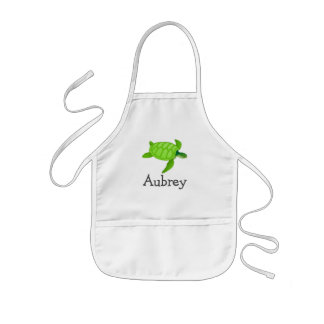 Cute zee schildpad, gepersonaliseerd met kindernaa kinder schort