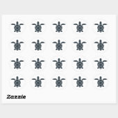 Cute zee schildpad ronde sticker (Vel)