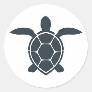 Cute zee schildpad ronde sticker