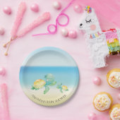 Cute Zee Turtle Baby shower 7-inch Bord (Feest)