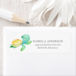 Cute Zee Turtle Baby shower Address Label