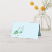 Cute Zee Turtle Baby shower Kawaii Blue Boy Plaatskaartje (Voorkant)