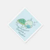 Cute Zee Turtle Baby shower Kawaii Blue Boy Servet (Hoek)