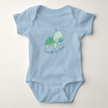 Cute Zee Turtle Baby shower Kawaii Blue