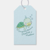 Cute Zee Turtle Baby shower Kawaii Cadeaulabel (Voorkant)
