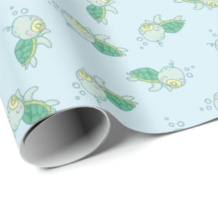Cute Zee Turtle Baby shower Kawaii Cadeaupapier