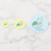 Cute Zee Turtle Baby shower Kawaii Confetti (Achterkanten)