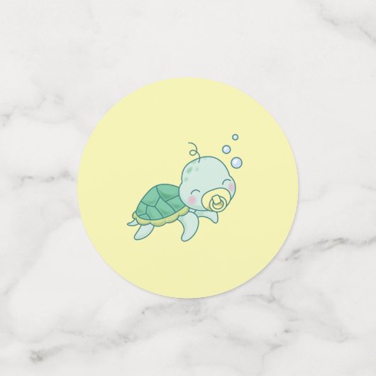Cute Zee Turtle Baby shower Kawaii Confetti (Kleine voorkant)