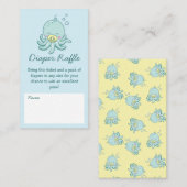 Cute Zee Turtle Baby shower Kawaii Diaper Raffle Informatiekaartje (Voorkant / Achterkant)