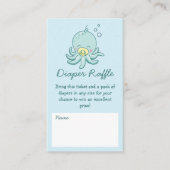 Cute Zee Turtle Baby shower Kawaii Diaper Raffle Informatiekaartje (Voorkant)
