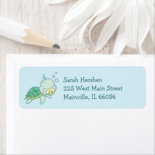 Cute Zee Turtle Baby shower Kawaii Etiket