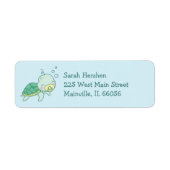 Cute Zee Turtle Baby shower Kawaii Etiket (Voorkant)