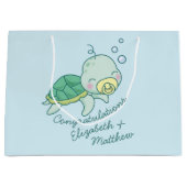 Cute Zee Turtle Baby shower Kawaii Groot Cadeauzakje (Voorkant)