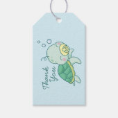 Cute Zee Turtle Baby shower Kawaii Hartelijk dank Cadeaulabel (Voorkant)