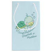 Cute Zee Turtle Baby shower Kawaii Klein Cadeauzakje (Achterkant)