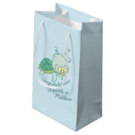 Cute Zee Turtle Baby shower Kawaii Klein Cadeauzakje (Achterkant Gekanteld)