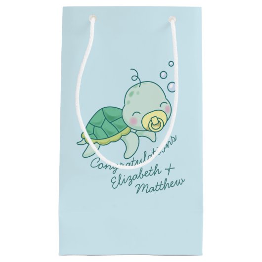 Cute Zee Turtle Baby shower Kawaii Klein Cadeauzakje (Voorkant)