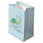 Cute Zee Turtle Baby shower Kawaii Medium Cadeauzakje (Voorkant Gekanteld)