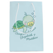 Cute Zee Turtle Baby shower Kawaii Medium Cadeauzakje (Voorkant)