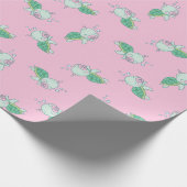 Cute Zee Turtle Baby shower Kawaii Pink Girl Cadeaupapier (Hoek)
