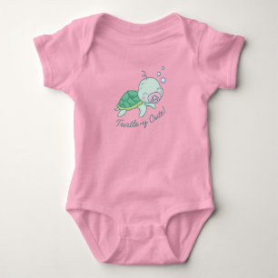Cute Zee Turtle Baby shower Kawaii Pink Girl Romper