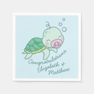 Cute Zee Turtle Baby shower Kawaii Pink Girl Servet