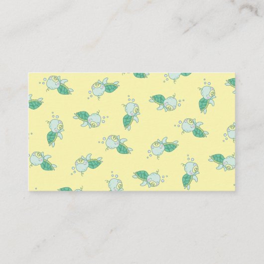 Cute Zee Turtle Baby shower Kawaii raad hoeveel Informatiekaartje (Achterkant)