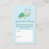 Cute Zee Turtle Baby shower Kawaii raad hoeveel Informatiekaartje (Voorkant)