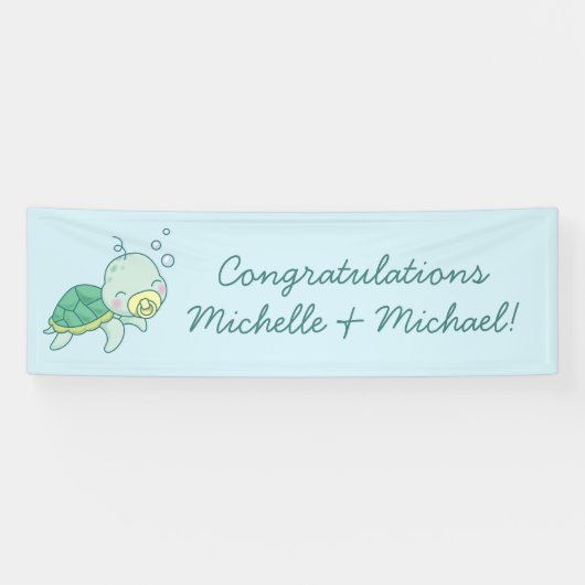 Cute Zee Turtle Baby shower Kawaii Spandoek (Horizontaal)