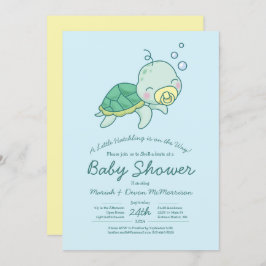 Cute Zee Turtle Baby shower Kawaii Uitnodiging