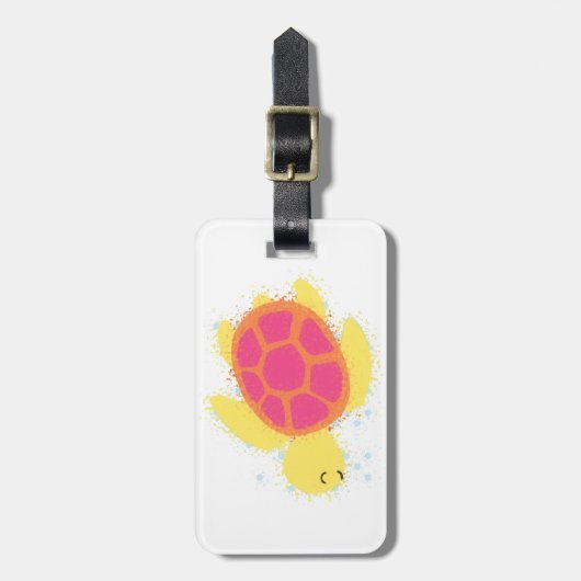 Cute Zee Turtle Bagagelabel (Voorkant verticaal)