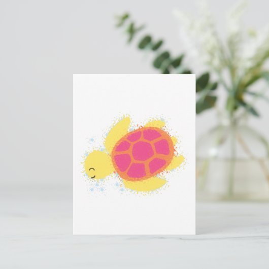 Cute Zee Turtle Briefkaart (Staand voorkant)