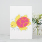 Cute Zee Turtle Briefpapier (Staand voorkant)