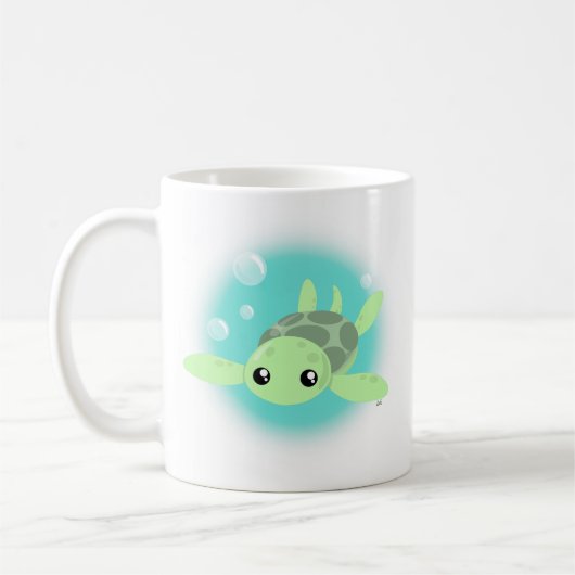 Cute Zee Turtle Coffee Mok (Links)
