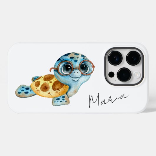 Cute Zee Turtle Hoesje-Mate iPhone case (Achterkant (horizontaal))