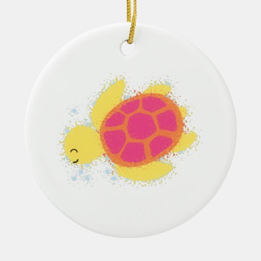 Cute Zee Turtle Keramisch Ornament (Voorkant)