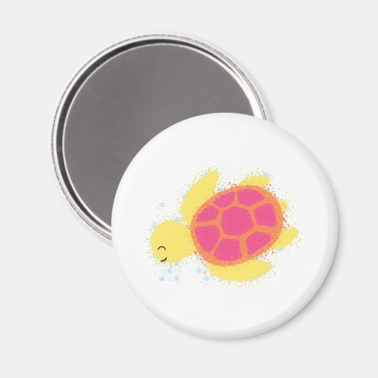 Cute Zee Turtle Magneet (Voorkant / Achterkant)