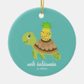 Cute Zee Turtle Mele Kalikimaka Ornament (Voorkant)