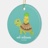 Cute Zee Turtle Mele Kalikimaka Ornament (Links)