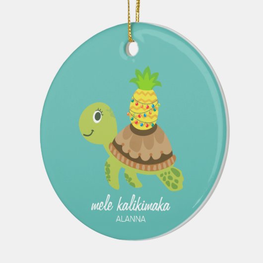 Cute Zee Turtle Mele Kalikimaka Ornament (Links)