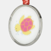 Cute Zee Turtle Metalen Ornament (Links)