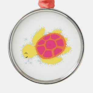 Cute Zee Turtle Metalen Ornament