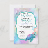 Cute Zee Turtle Pastel Waterverf Baby shower Kaart (Voorkant)