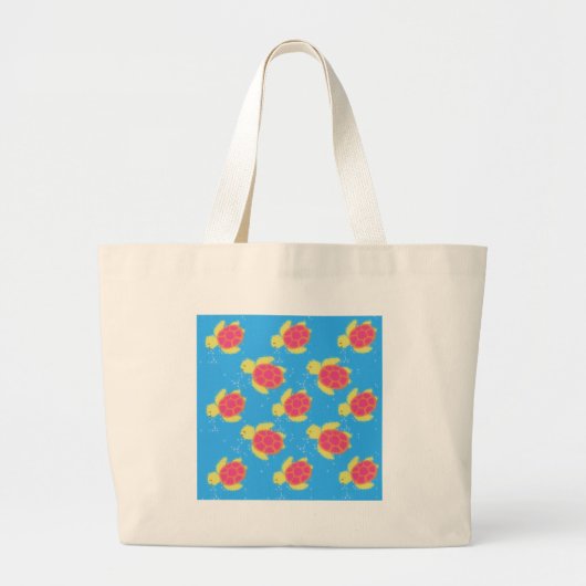 Cute Zee Turtle Pattern Grote Tote Bag (Voorkant)