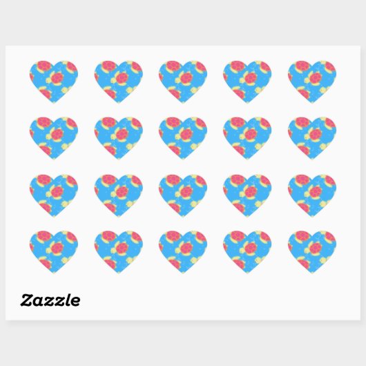 Cute Zee Turtle Pattern Hart Sticker (Vel)