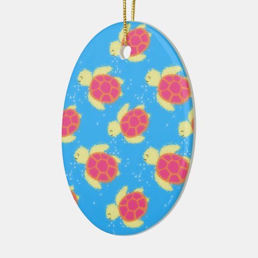 Cute Zee Turtle Pattern Keramisch Ornament (Links)
