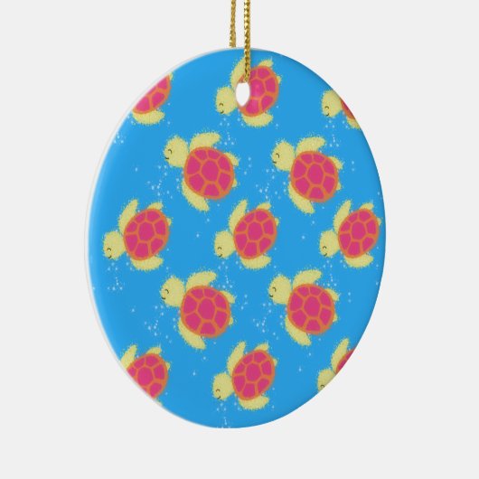 Cute Zee Turtle Pattern Keramisch Ornament (Rechts)