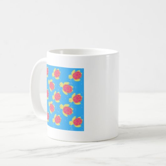 Cute Zee Turtle Pattern Koffiemok (Voorkant links)